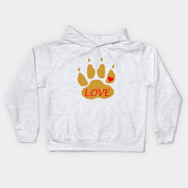 Love Paw Kids Hoodie by BeAwesomeApparel